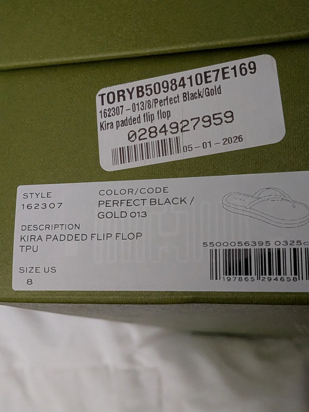 Tory Burch Kira Padded Flip Flop - Perfect Black/Gold